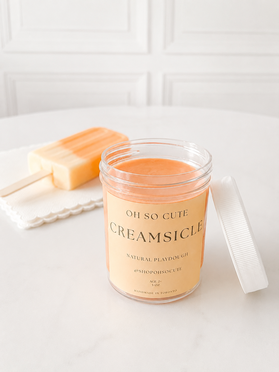Creamsicle Playdough and Popsicle Cutter