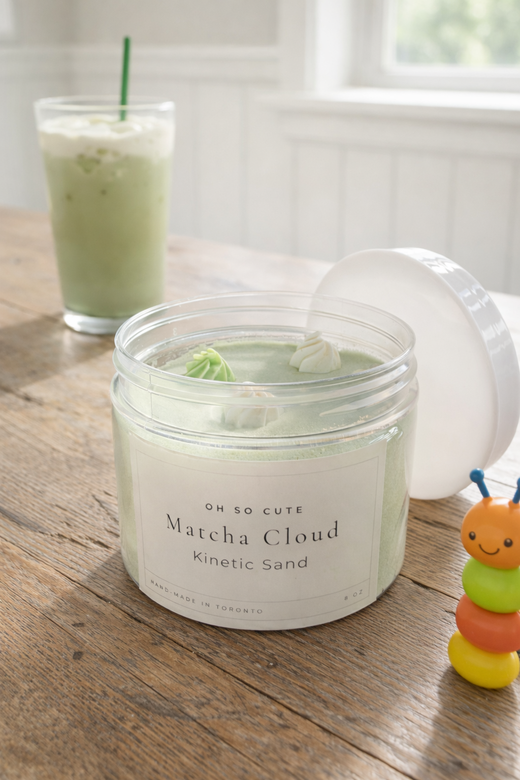 Matcha Cloud Kinetic Sand Jar (Handcrafted Edition)